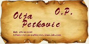 Olja Petković vizit kartica